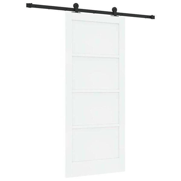 vidaXL Porte coulissante Blanc et Noir 86 x 198,5 cm Pin massif