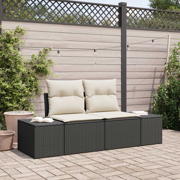 vidaXL Canapé de jardin Noir 123 x 62 x 69 cm polyrotin