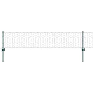 vidaXL Cl&ocirc;ture hexagonale avec poteau 10 x 0,4 m Vert Maille