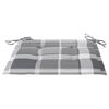 vidaXL Chaises de jardin coussins &agrave; carreaux gris lot de 6 Teck massif