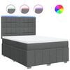 vidaXL Sommier &agrave; lattes de lit avec matelas Gris fonc&eacute; 140x190cm Tissu