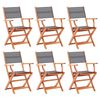 vidaXL Chaises pliables de jardin lot de 6 gris eucalyptus textil&egrave;ne