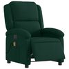 vidaXL Fauteuil inclinable de massage &eacute;lectrique vert fonc&eacute; velours