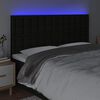 vidaXL T&ecirc;te de lit &agrave; LED Noir 160x5x118/128 cm Tissu