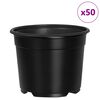 vidaXL Pot &agrave; fleurs 50 pcs Noir &Oslash; 15 x 12,5 cm Plastique