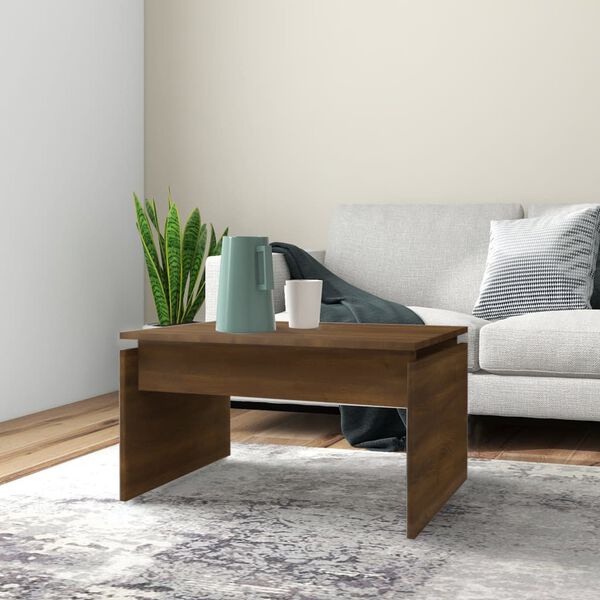 vidaXL Table basse Ch&ecirc;ne marron 68x50x38 cm Bois d'ing&eacute;nierie