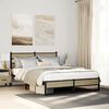 vidaXL Cadre de lit en métal sans matelas chêne sonoma 160x200 cm