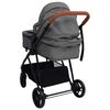 vidaXL Poussette pour b&eacute;b&eacute; 3-en-1 Gris clair et noir Acier