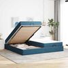 vidaXL Cadre de lit avec matelas avec matelas 2 pcs Bleu Velours
