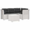 vidaXL Canap&eacute; de jardin 4 places avec coussins style rotin PP Blanc