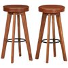 vidaXL Chaises de bar lot de 2 cuir v&eacute;ritable et bois d'acacia solide