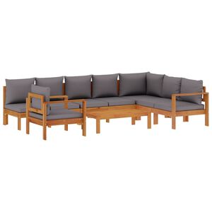 vidaXL Salon de jardin avec coussins 6 pcs bois d'acacia solide