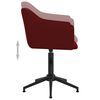 vidaXL Chaises &agrave; manger pivotantes lot de 4 Rouge bordeaux Velours