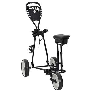 vidaXL Trolley de Golf avec Si&egrave;ge Noir et Blanc 100 x 60 x 130 cm Fer