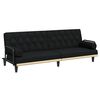 vidaXL Canap&eacute;-lit avec accoudoirs noir tissu