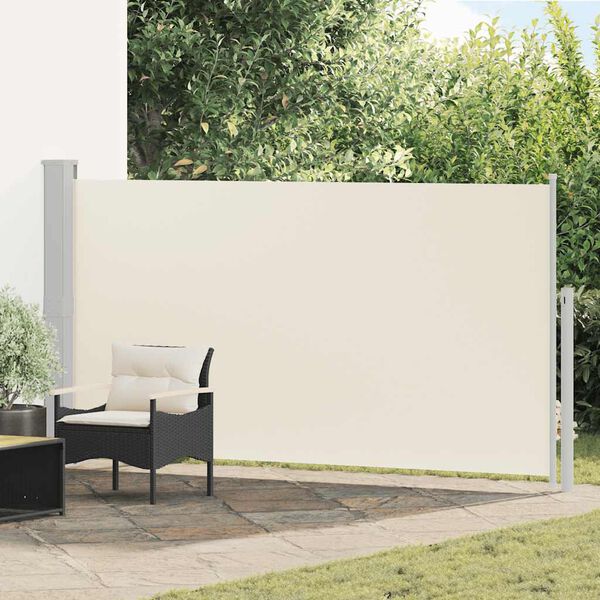 vidaXL Auvent lat&eacute;ral r&eacute;tractable de patio 170x300 cm Cr&egrave;me