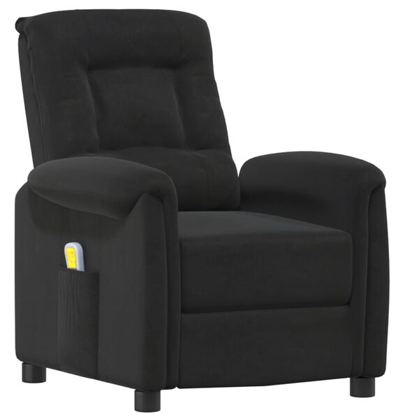 vidaXL Fauteuil de massage Noir Tissu microfibre
