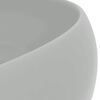 vidaXL Lavabo rond de luxe Gris clair mat 40x15 cm C&eacute;ramique