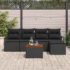 vidaXL Ensemble de canap&eacute; de jardin avec coussin 6 pcs Noir polyrotin