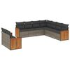 vidaXL Salon de jardin 9 pcs avec coussins gris r&eacute;sine tress&eacute;e