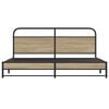vidaXL Cadre de lit en m&eacute;tal sans matelas ch&ecirc;ne fum&eacute; 193x203 cm