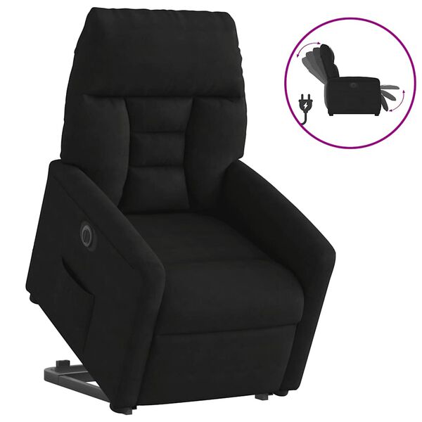 vidaXL Fauteuil inclinable électrique noir tissu microfibre