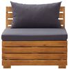 vidaXL Canap&eacute; central sectionnel 1 pc et coussins Bois d'acacia massif