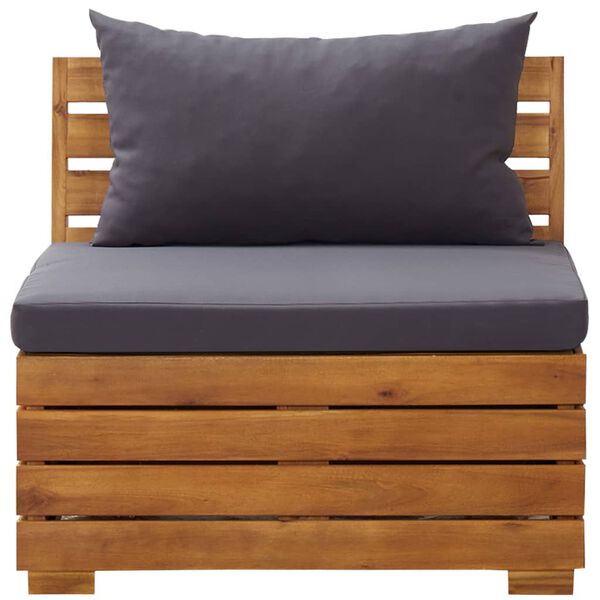 vidaXL Canap&eacute; central sectionnel 1 pc et coussins Bois d'acacia massif