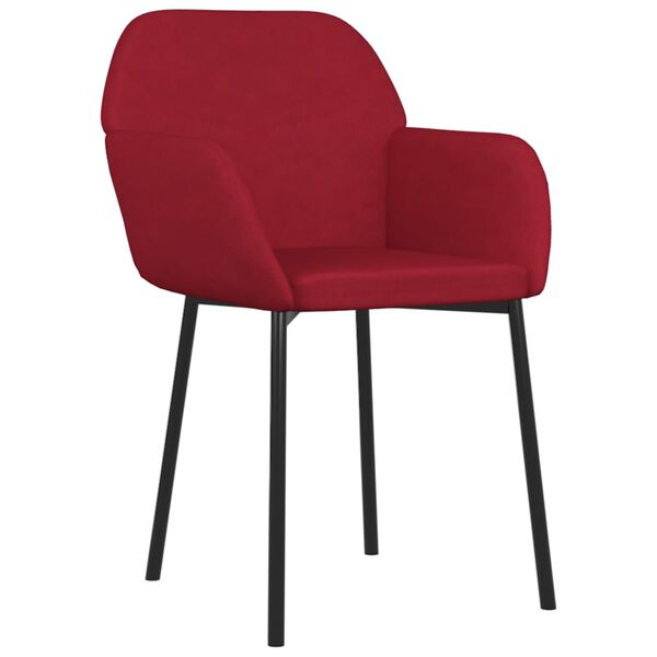 vidaXL Chaises à manger lot de 2 Rouge bordeaux Velours