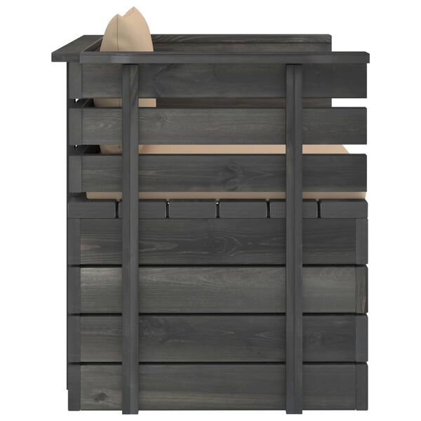 vidaXL Salon de jardin palette 12 pcs avec coussins Bois de pin massif