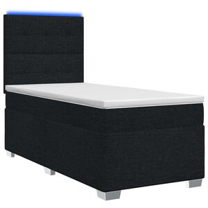 vidaXL Lit boxspring avec matelas Noir 90 x 190 cm Tissu