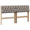vidaXL T&ecirc;te de lit capitonn&eacute;e Taupe 140 cm Pin massif