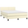 vidaXL Sommier &agrave; lattes de lit avec matelas Cr&egrave;me 140x190cm Similicuir