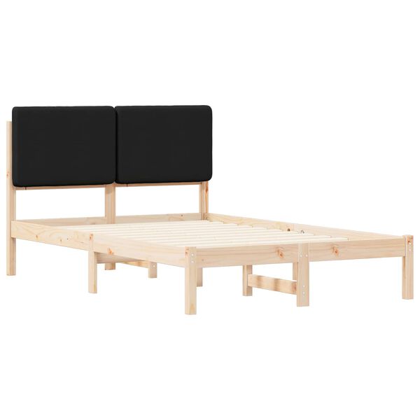 vidaXL Cadre de lit avec tête de lit rembourrée Noir 135 x 190 cm