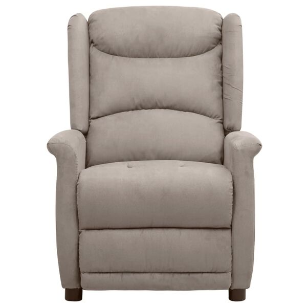 vidaXL Fauteuil de massage Taupe Tissu microfibre