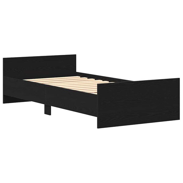 vidaXL Cadre de lit sans matelas ch&ecirc;ne noir 100x200 cm