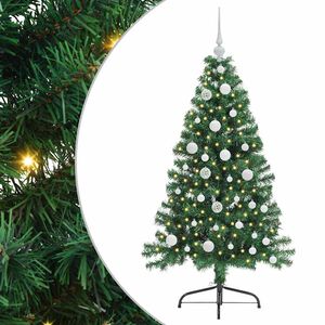 vidaXL Sapin de No&euml;l artificiel pr&eacute;-&eacute;clair&eacute; Vert 120 cm PVC