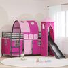 vidaXL Lit mezzanine pour enfants Noir et rose 90 x 200 cm M&eacute;tал