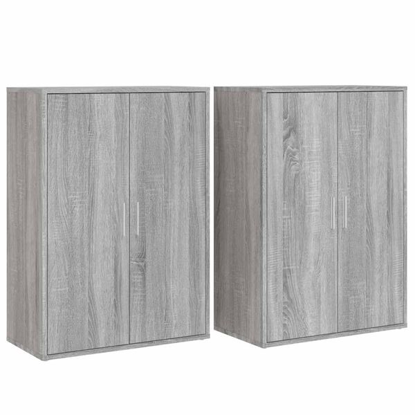 vidaXL Buffets 2 pcs sonoma gris 60x31x84 cm bois d'ing&eacute;nierie