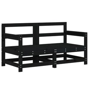 vidaXL Canap&eacute;s d'angle de jardin 2 pcs noir bois de pin massif