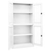 vidaXL Armoire de bureau Blanc 90x40x180 cm Acier et verre trempé