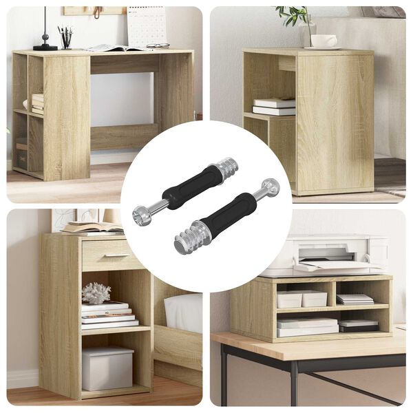 vidaXL Vis de verrou &agrave; came 2 pcs Argent et noir M6 x 40 mm M&eacute;tал