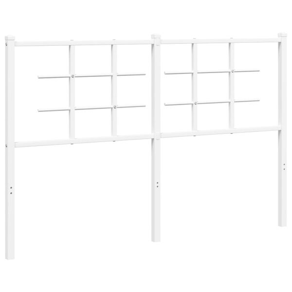vidaXL T&ecirc;te de lit de remplacement m&eacute;tal blanc 135 cm