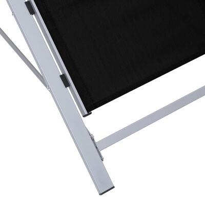 vidaXL Chaise longue textilène et aluminium noir