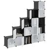 vidaXL Cubes de rangement 15 pcs avec portes Noir PP