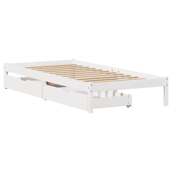 vidaXL Cadre de lit sans matelas blanc 90x190 cm bois de pin massif