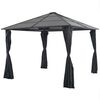 vidaXL Tonnelle avec rideau Aluminium 3x3 m Noir