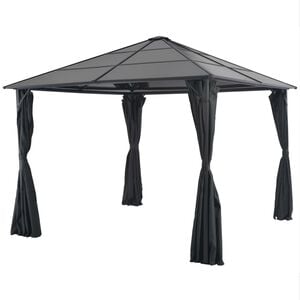 vidaXL Tonnelle avec rideau Aluminium 3x3 m Noir