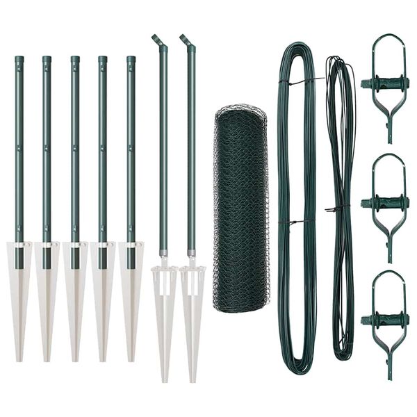 vidaXL Poteau de cl&ocirc;ture. Vert 10 x 0,4 m (maille de 25 mm)