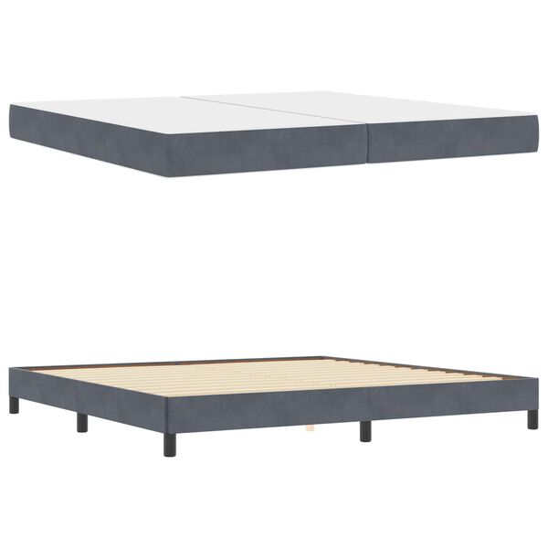 vidaXL Lit &agrave; ressorts avec matelas Gris fonc&eacute; 200 x 200 cm tissu